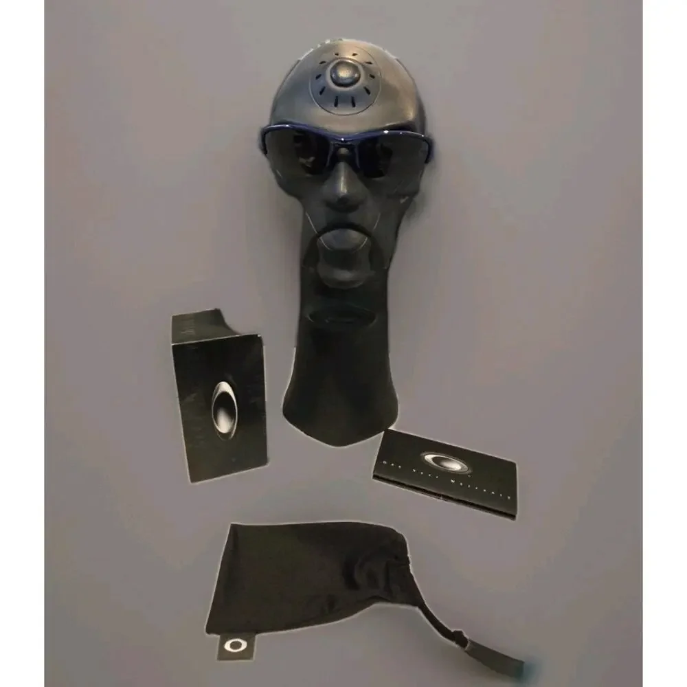 NEW Oakley Flak Jacket MHP Blue Frame Grey Lens Y2K Vintage Sunglasses AUTHENTIC